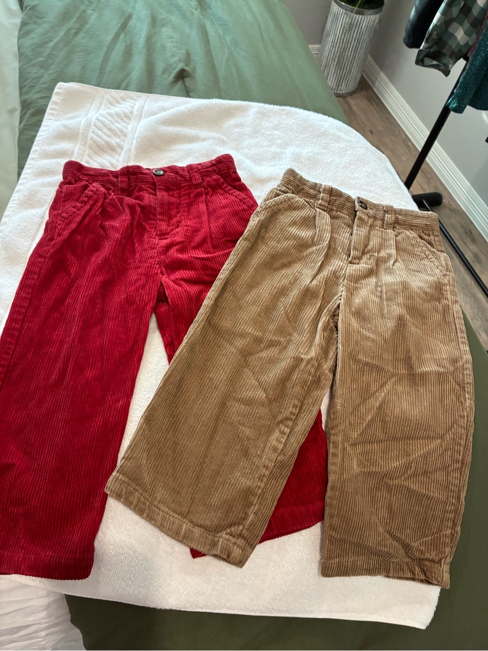 The Children's Place Corduroy Wide-Leg Pants in Red and Tan